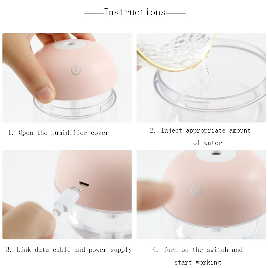 

Air Humidifier Micro For Home Desktop Bedroom Office Car Decorations Everlasting Rose Flower For Valentine's Day Christmas Gift