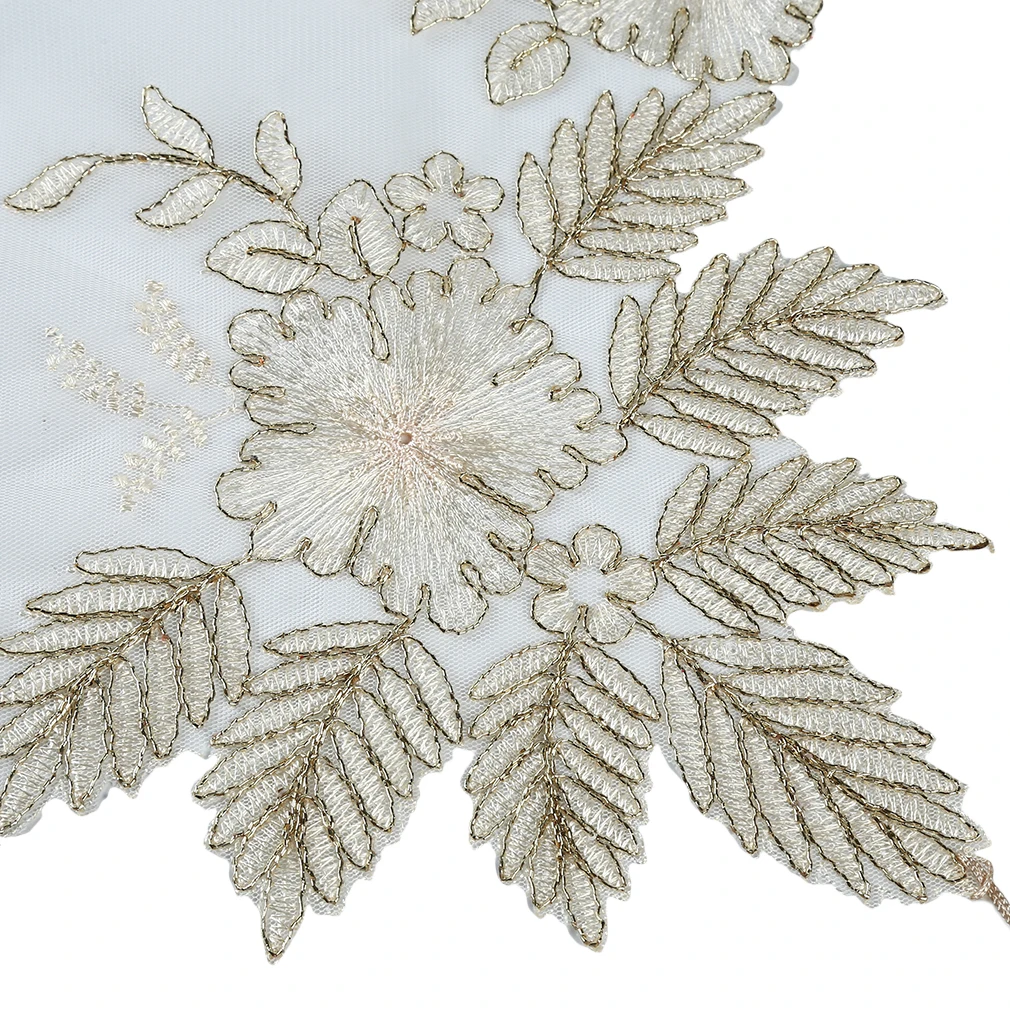 Светлая Золотая кружевная ткань в европейском стиле с вышивкой пылезащитный