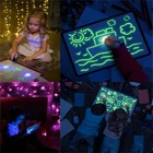 Светящаяся доска для рисования, для рисования граффити дюйма, волшебная доска для рисования светильник световым флуоресцентным пером, обучающая игрушка, 1 шт.