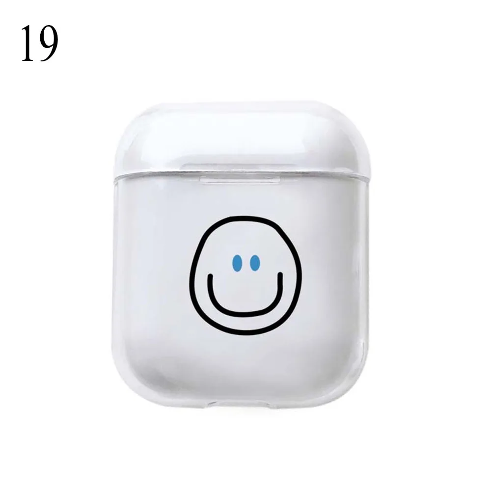 19 Модный 1 шт. Прозрачный жесткий чехол для Apple Airpods чехол Аксессуары для наушников Защитный рукав противоударное покрытие для наушников - Цвет: 19