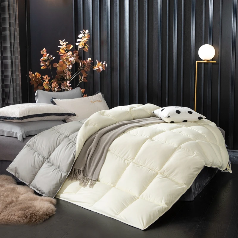 

2021 new Winter comforter fluffy soft thicken duvet 100% cotton+ goose down fiber quilts 220*240cm home bedding winter blankets