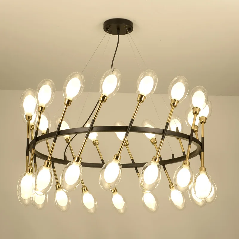 

Nordic Postmodern Led Chandelier Lights Simple Living Room Restaurant Bedroom Suspended Luminaire Creative Home Fixtures Lamp