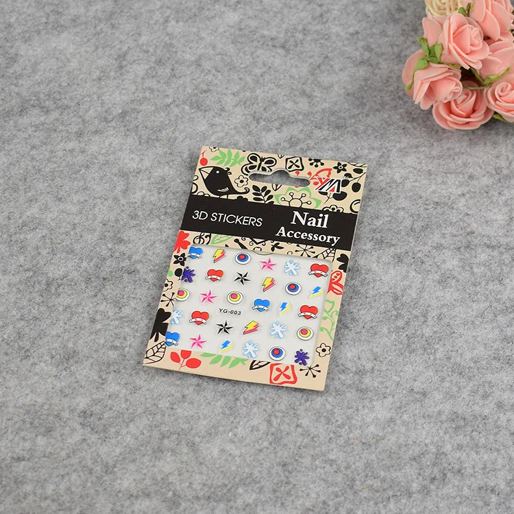 

24 pieces of 3D manicure stickers cartoon DIY Nail Decoration stickers gilding nail stickers ultra thin waterproof manicure stic