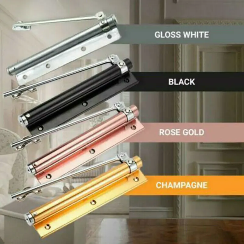 Регулируемый поверхностный доводчик двери автоматическое крепление на пружине