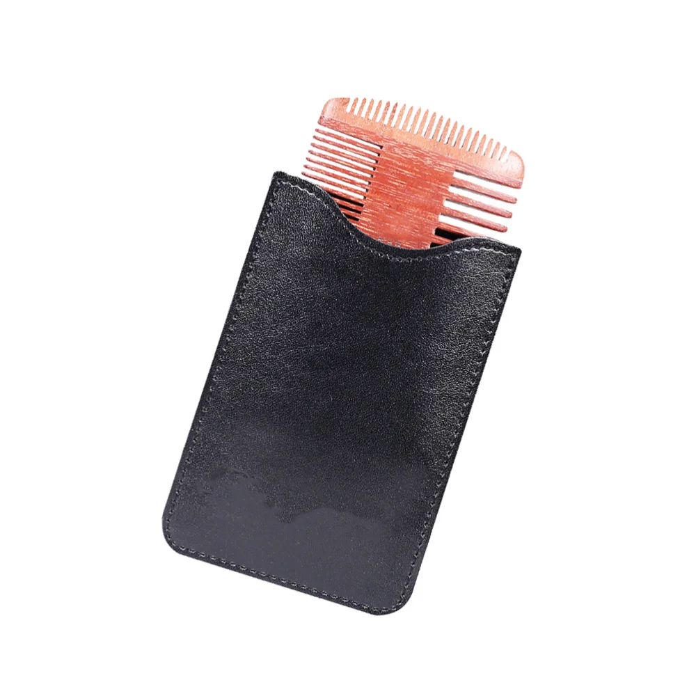 

Four-Sided Beard Comb Wood Mustache Comb Anti Static Beard Comb Beard Styling Comb with a Storage Bag Black