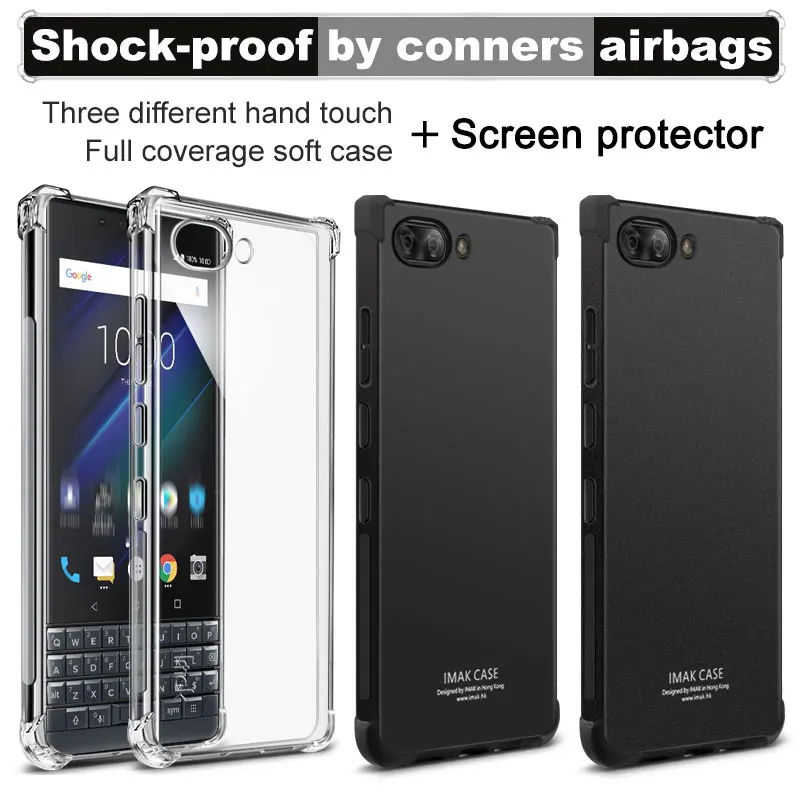 IMAK Corners Airbag Shock-Proof Case for BlackBerry KEY 2 LE Soft TPU Full Cover Matte KEY2 Screen Protector |
