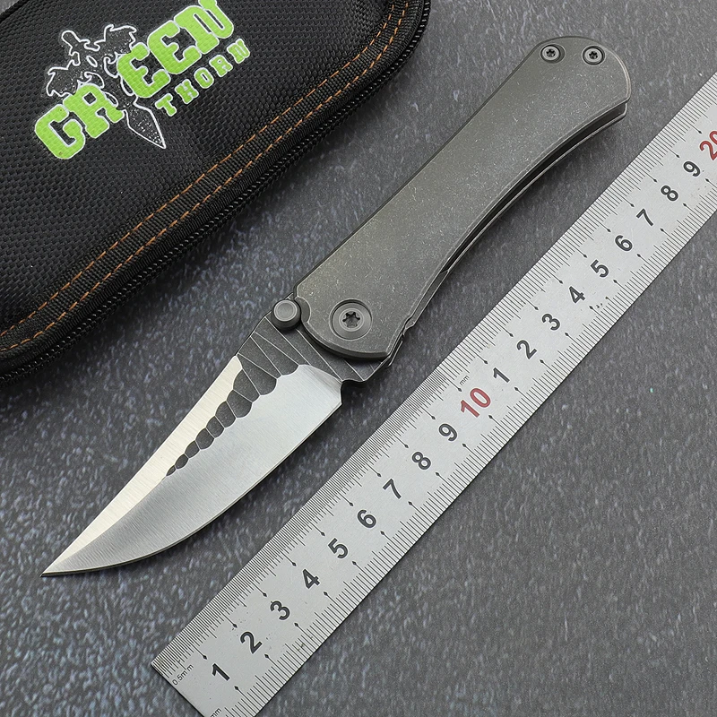 

Складной нож Green Thorn SBKF, лезвие M390, титановый ручной нож для мытья камня, походный портативный тактический инструмент для повседневного испо...