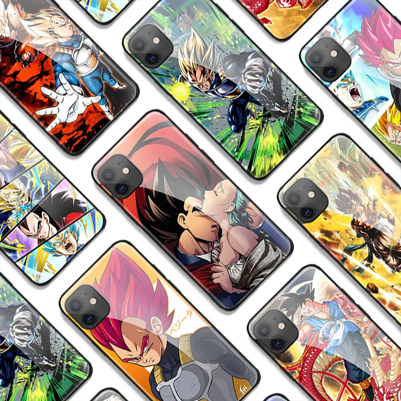 Чехлы из закаленного стекла с аниме DBZ для iPhone SE 6 6s 7 8 plus x xr xs 11 12 Pro max mini мягкие
