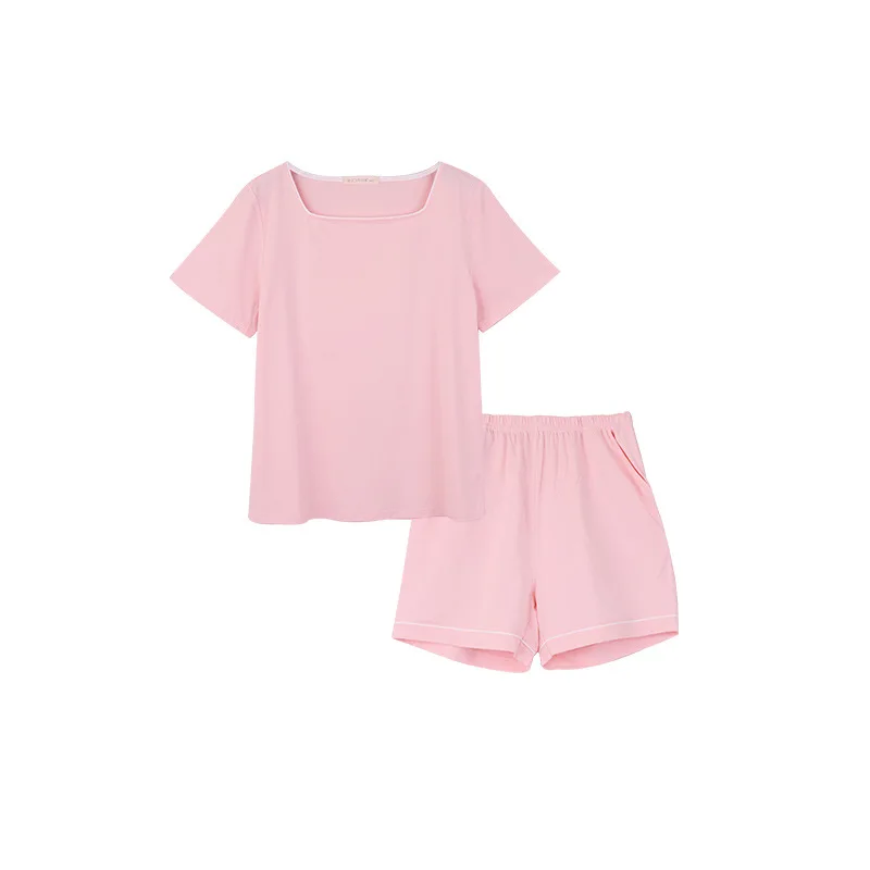 

Women's bamboo fiber natural wind short sleeve pajamas summer new leisure suit home pajamas