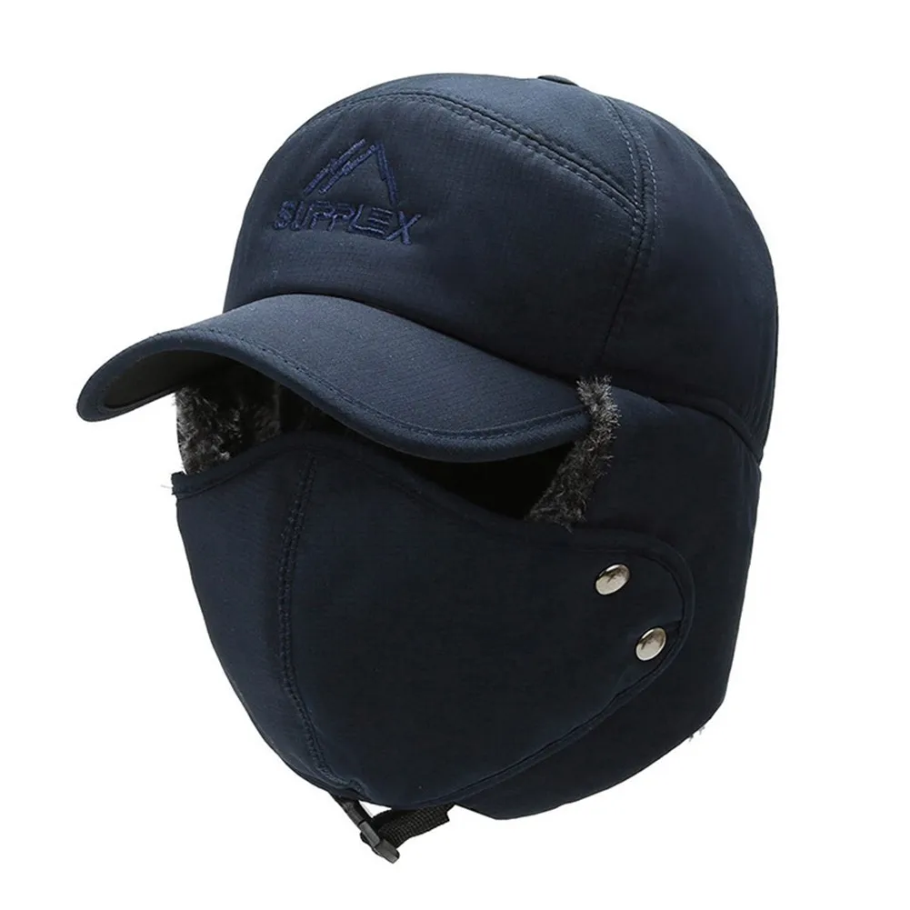 

Winter Fur Warm Windproof Hat Men Women Winter Russian Hat Black Ski Trooper Trooper Snow Ski Ushanka Anti-snow Warm Hat