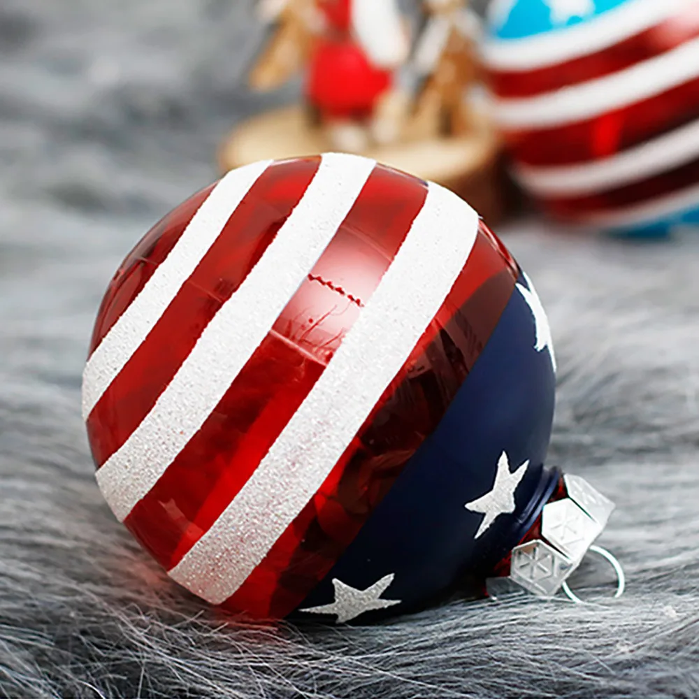 

Patriotic Pendants Painted Ball Christmas Ornaments Hanging Tags High Quality Durable Wall Haning Home Decor Holiday Supplies