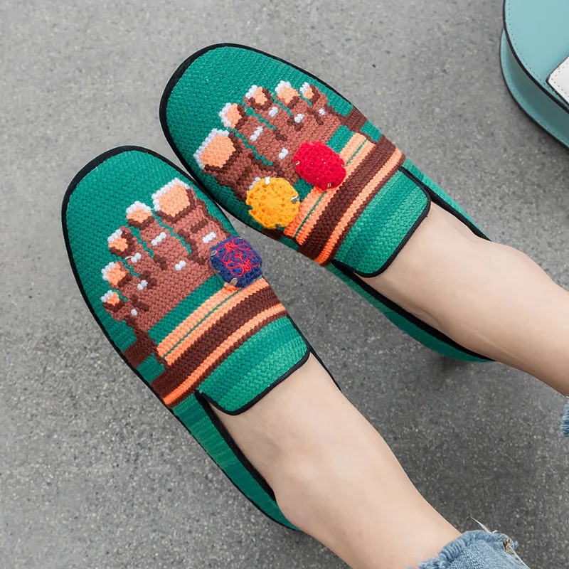 2020 новые Лоферы без застежки обувь с пятью пальцами тонкие туфли плетеными