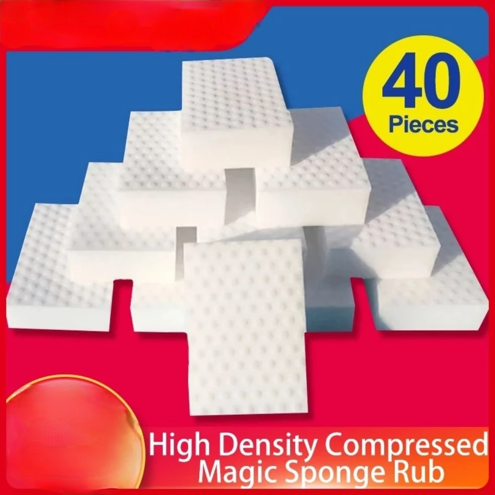 

40 PCs Magic Sponge High Density Compressed Cleaning Melamine Eraser Kitchen Bathroom Sofa Cleaning Quality Supplier