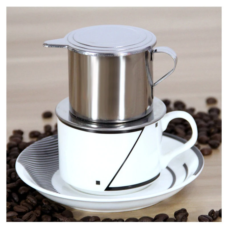 

Кофейный фильтр, чашка-предохранитель, портативная вьетнамская чашка из нержавеющей стали, вкусная кофеварка для эспрессо, мокко, Кофеварк...