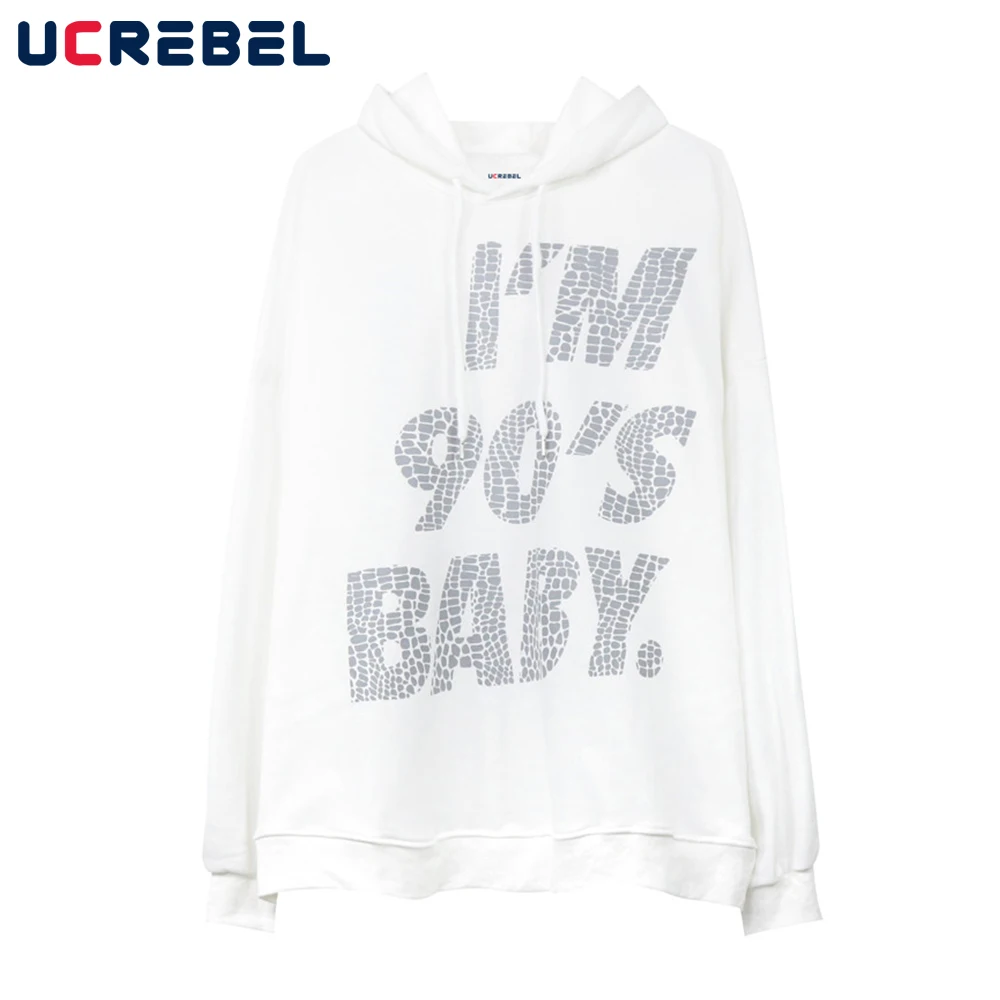 

Letter Print Sweatshirts Mens Streetwear Autumn Casual Hoodies Loose Long Sleeve Pullover Men