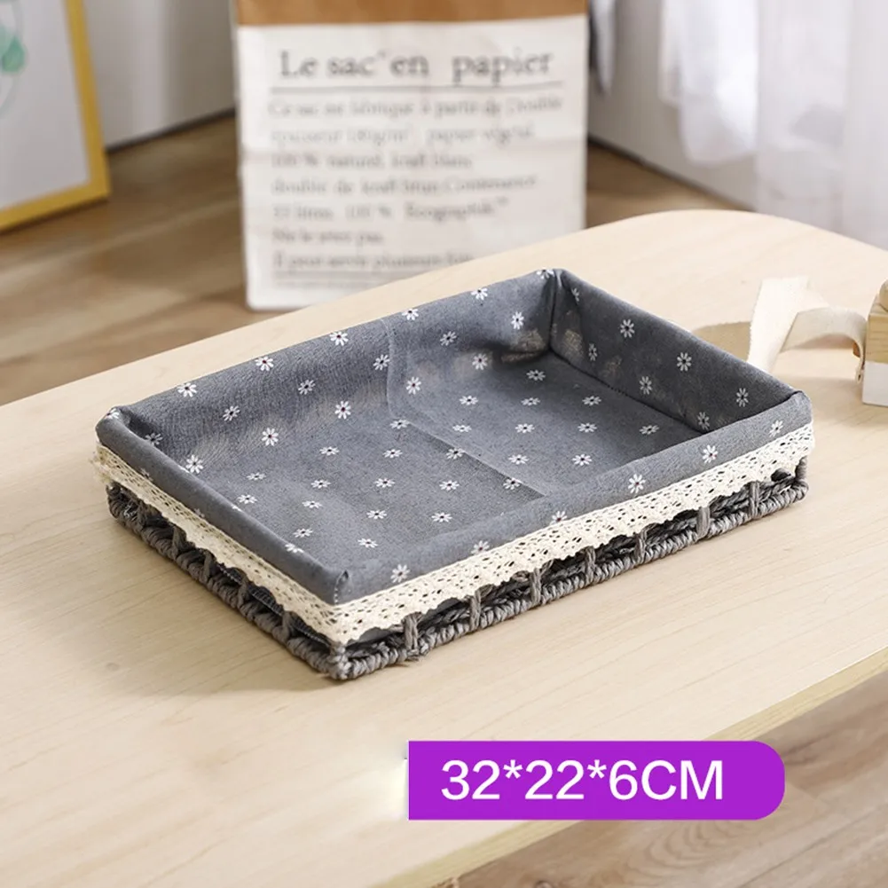 

1 Pc Woven Storage Basket Imitation Rattan Woven Storage Basket Straw Woven Storage Frame Woven Fabric Box Sundry Storage Basket