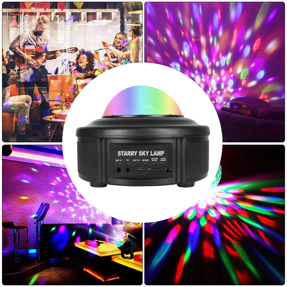 Фото Двойной Динамик Bluetooth RGB светодиодный светильник для сцены дискотеки красный Двойной Динамик Bluetooth RGB светодиодный светильник для сцены дискотеки красный