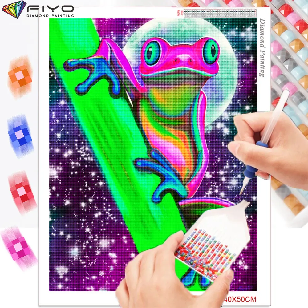 Алмазная живопись сделай сам вышивка крестиком лягушки 5D алмазная животные