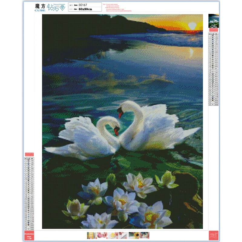 

Diamond Painting Animal White Swan Diamond Embroidery Mosaic Craft Full Round Rhinestone Picture Home Decor Art Gift Cartoon