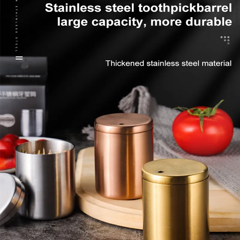 

Creative Thickening Toothpick Stainless Steel Box Portable Practical Durable Holder Container For Restaurant Kitchen Toothpicks