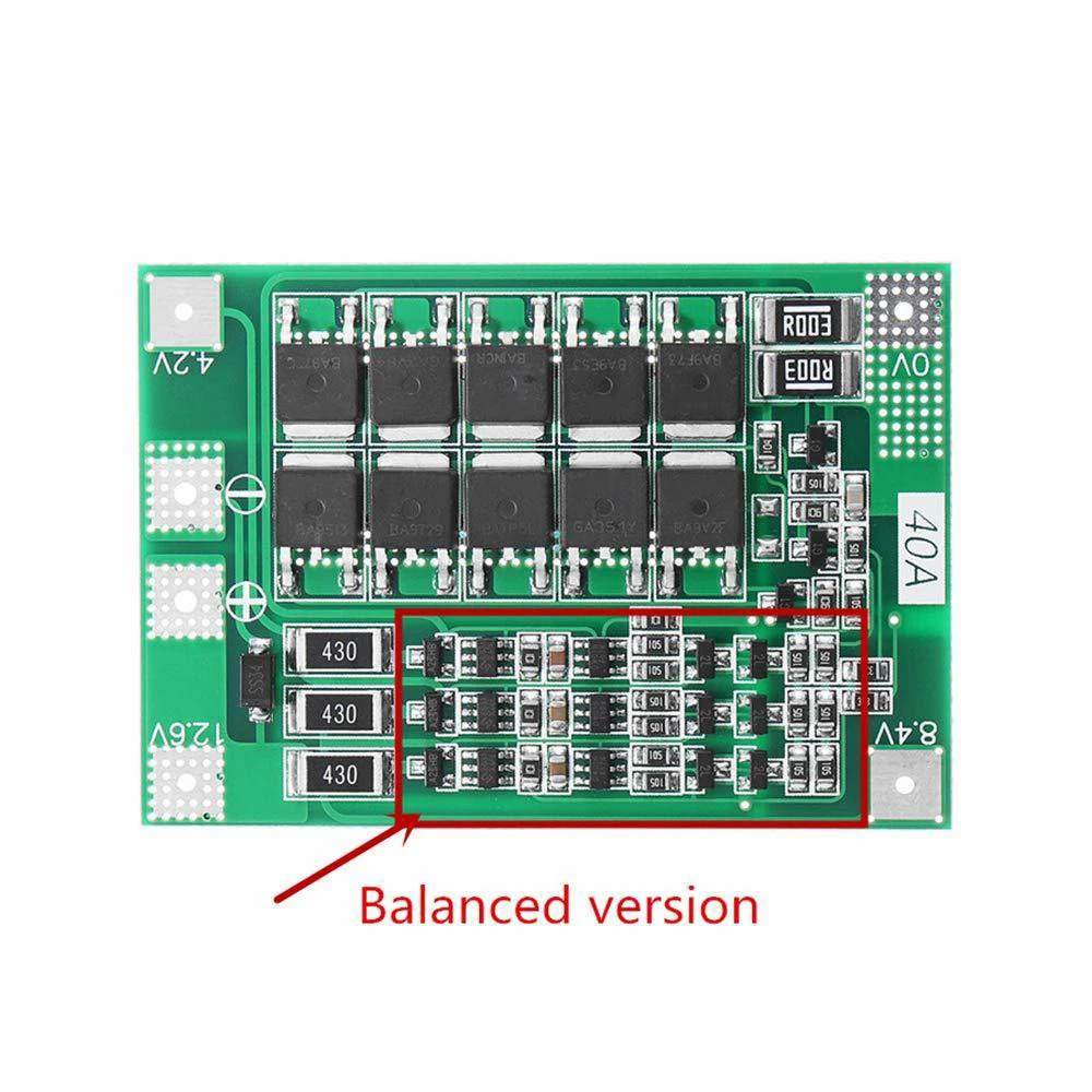Aokin 3S 40A BMS 11,1 V 12,6 V 18650 Защитная плата для литиевых батарей с улучшенной/сбалансированной версией для сверла 40A ток Diy Kit