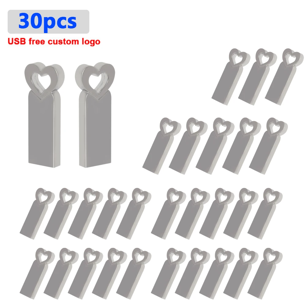 

30pcs Personalize logo free USB 2.0 Flash Drive 128GB 64GB 32GB 16GB 8GB 4GB USB 2.0 metal waterpoof Flash Memory Card U Stick