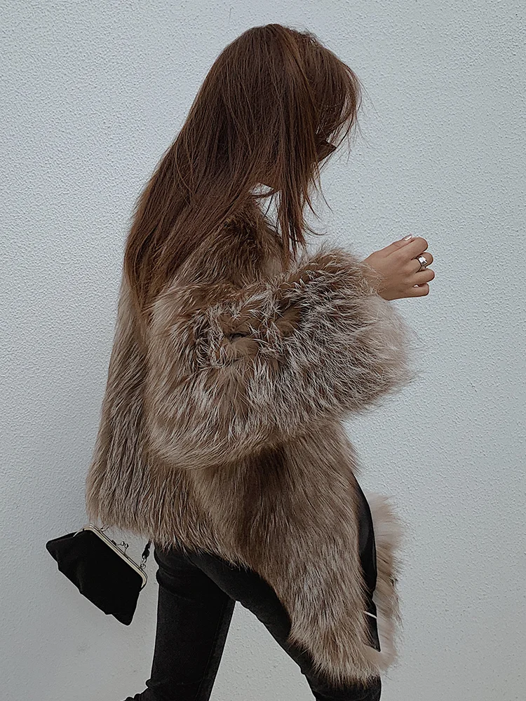 New Style Luxury Winter Warm Imported Chocolate Fox Fur Coat Women 2020 Natural Real Fur Jacket Plus Size Thick Warm Coat