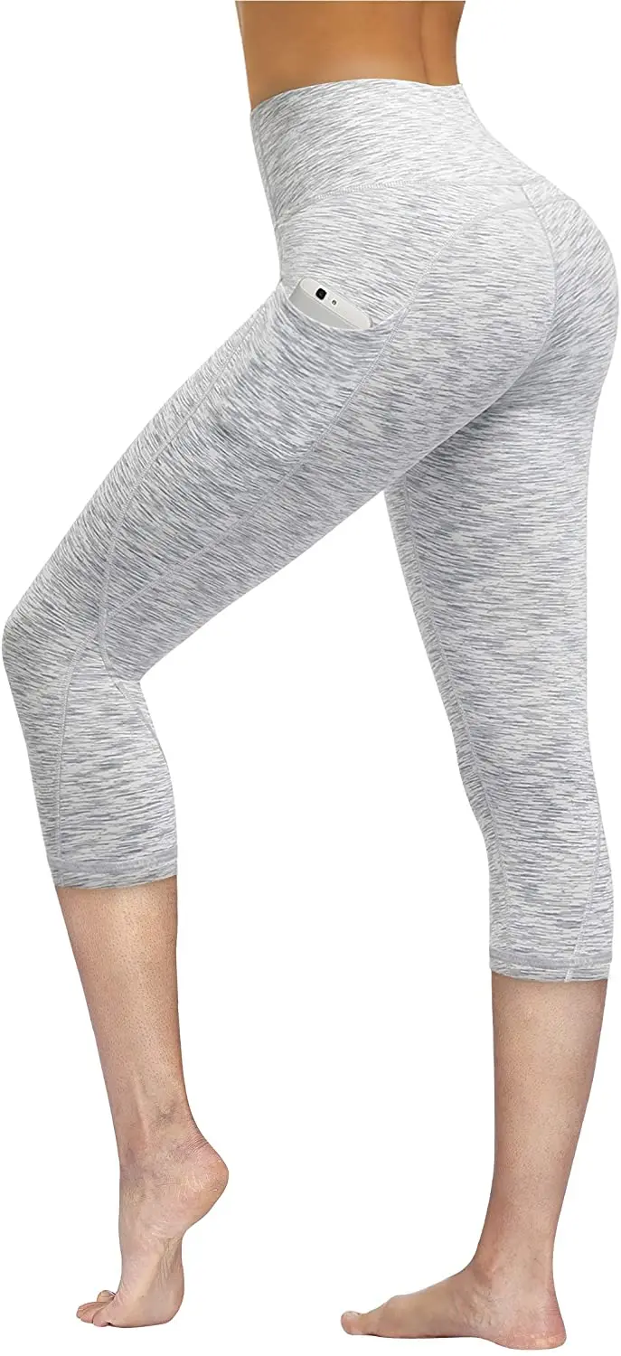 

Штаны для йоги с высокой талией, тренировочные штаны для контроля живота, леггинсы с 4 карманами, Стрейчевые Леггинсы с карманами для поднят...