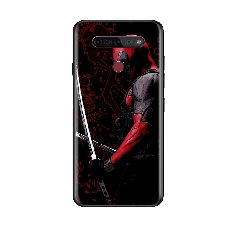 

Marvel Avengers Super Hero Deadpool For LG G8 G8S G8X V30 V30S V40 V50 V50S V60 Q60 ThinQ 5G Soft TPU Silicone Black Phone Case