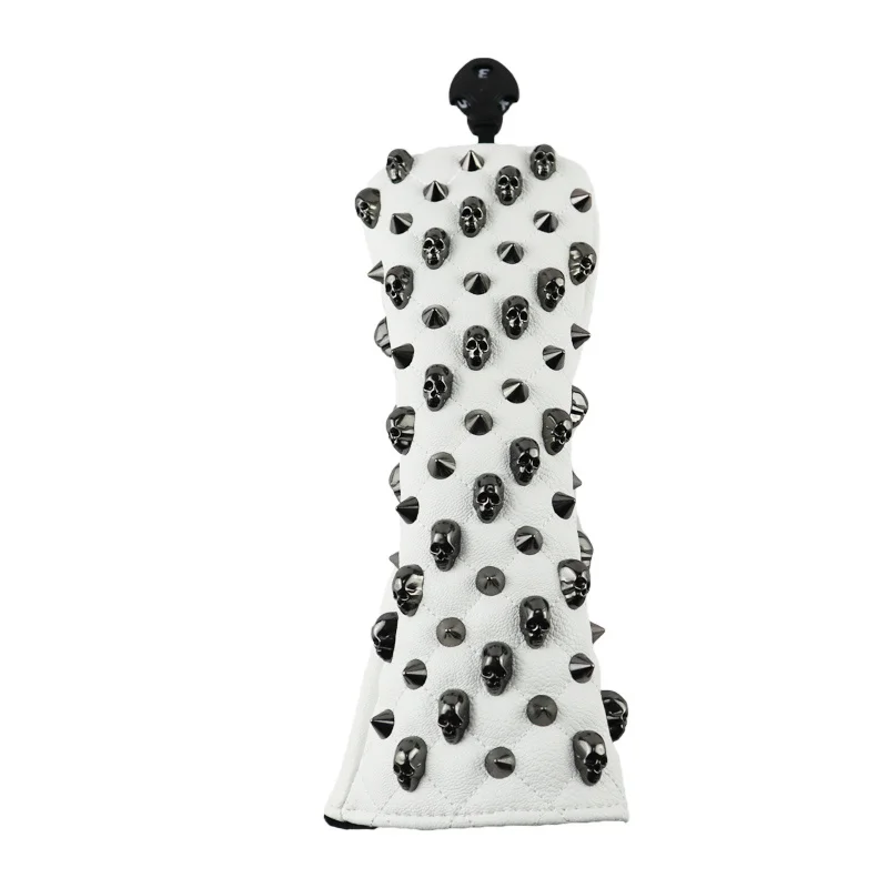 

Sbart Golf Head Covers 1pcs for #1 Driver #3 #5 Fairway Woods Clubs Headcovers & Interchangeable No. Tag - Black Skull Rivets
