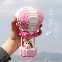 hc mini diamon blocks hot air balloon cute animal pet elephant rabbit micro building bricks educational toys for kids gifts