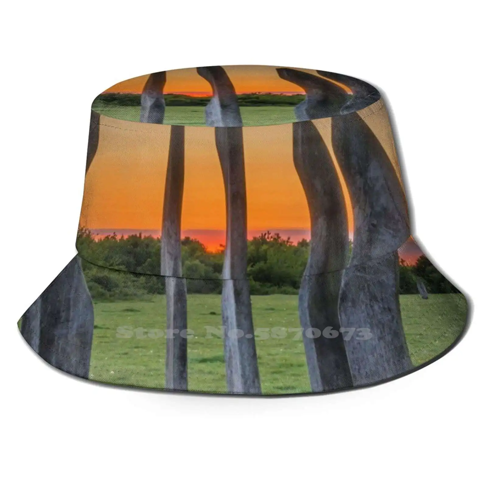 

Rest A While Pattern Hats Outdoor Hat Sun Cap Ash Community Woodland Singleton Kent Sculpture Seat Dusk Twilight Evening