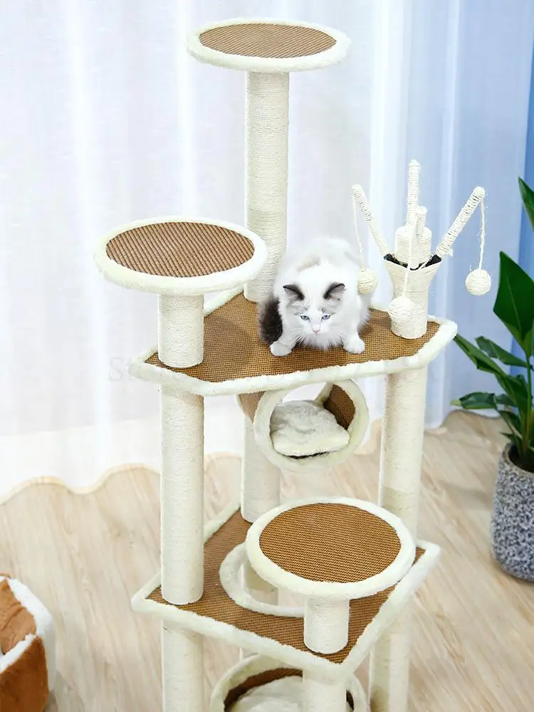 Большая цельная деревянная оправа для сизаля кошки игрушка полка из цельного