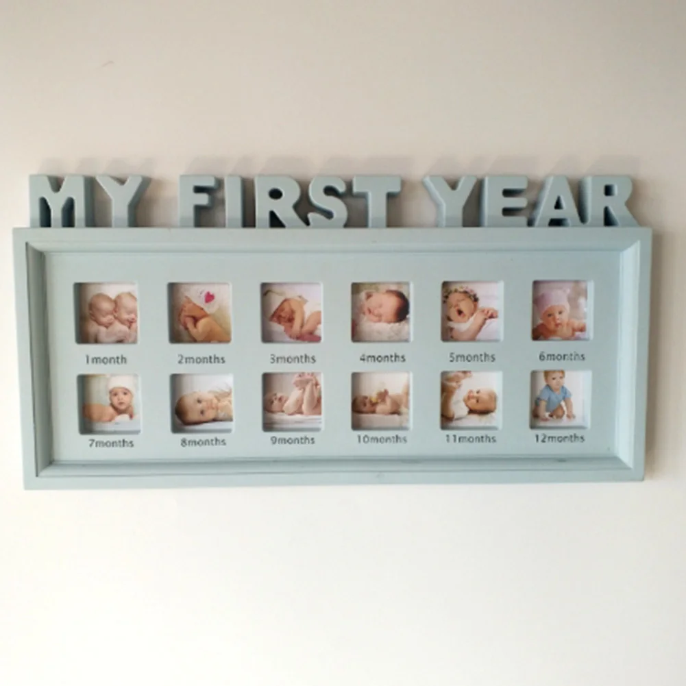 12 месяцев Новорожденный ребенок украшения фоторамка Младенческая шоу дисплей