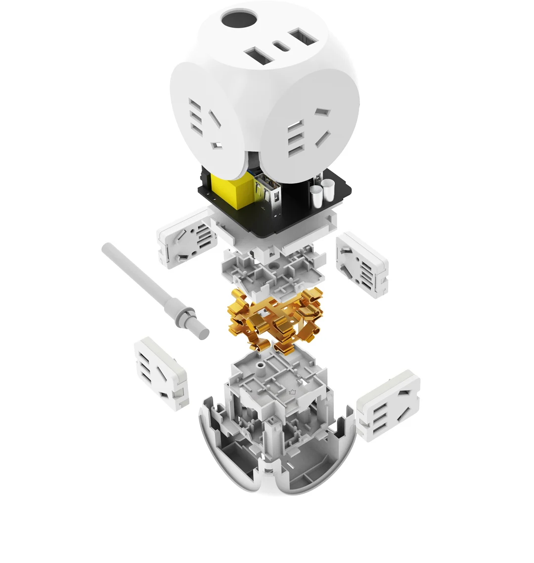 Xiaomi Youpin кубическая розетка Rubik с адаптером питания Smart Fast 3 Национальный стандартный разъем 2USB1Type-C1.5m удлинитель