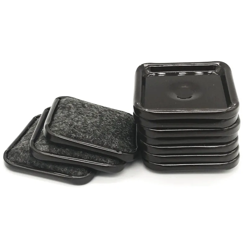 10/4pcs 2.5Inch Round-shape/Square Furniture Felt Caster Cups Covers Protector Rubber Table Chair Legs Feet Cover Brown | Обустройство