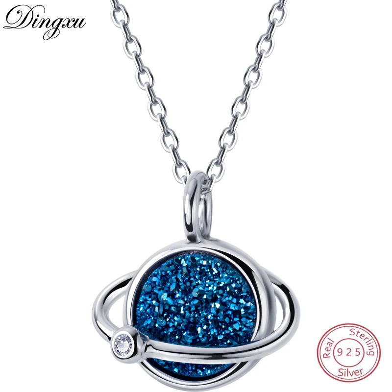 Женское колье из серебра 100% пробы с голубым Цирконом|Ожерелья| |