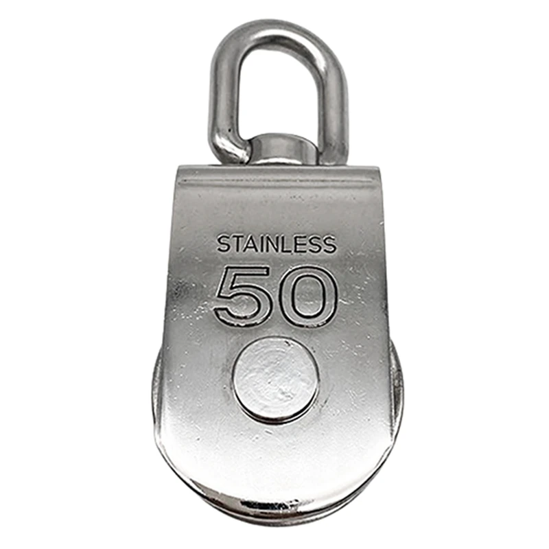 

M50 Stainless Steel Single Wheel Swivel Pulley Block Wire Pulley Swivel Lifting Rope Pulley Block for Wire Rope Durable