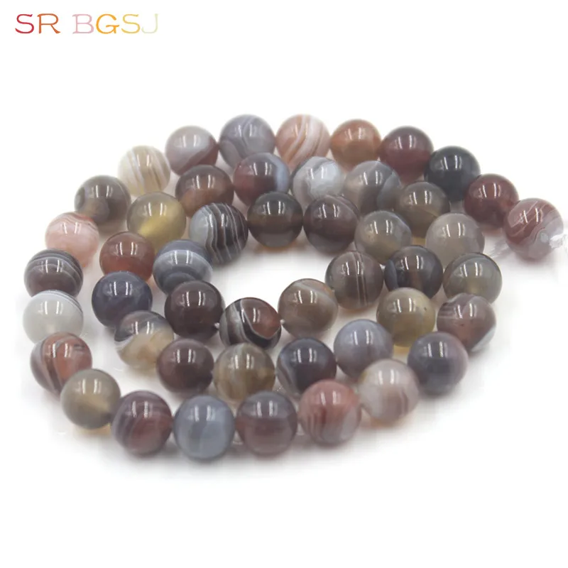 Free Shipping 6mm 8mm 10mm Wholesale Round Shape Botswana Agat Onyx Jewelry Making Loose Beads Strand 15&quot | Украшения и