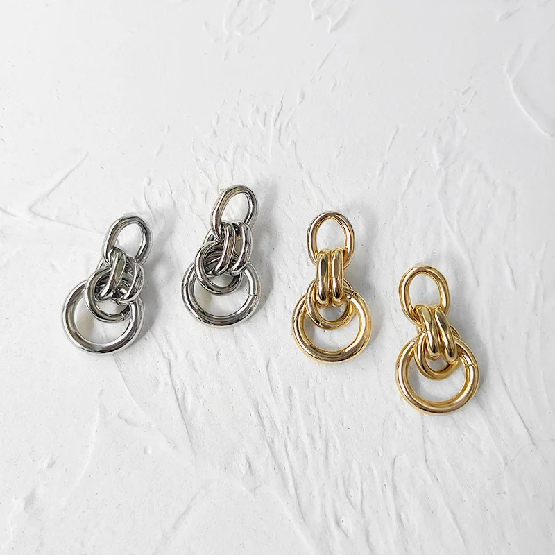 

U-Magical Exaggerated Big Small Circle Metallic Dangle Earrings for Women Fashion Gold Silver Color Metal Earrings Jewellery