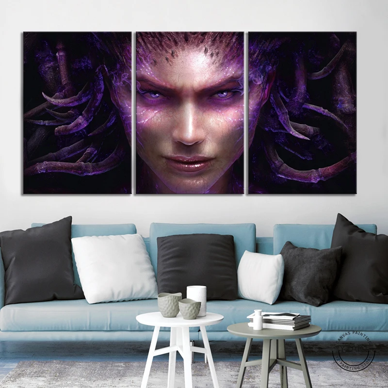 Queen of Blades StarCraft 2 Heart Of The Swarm Game Poster Pictures Modern Oil Painting Canvas Wall Art for Home Decor Unframed |