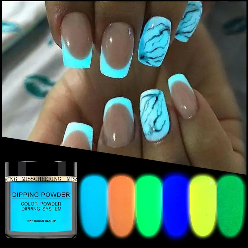 

Nail Glitter Powder Luminous Color Sticky Powder Acrylic Nail Art Decorati Powder Tipping Powder N0052
