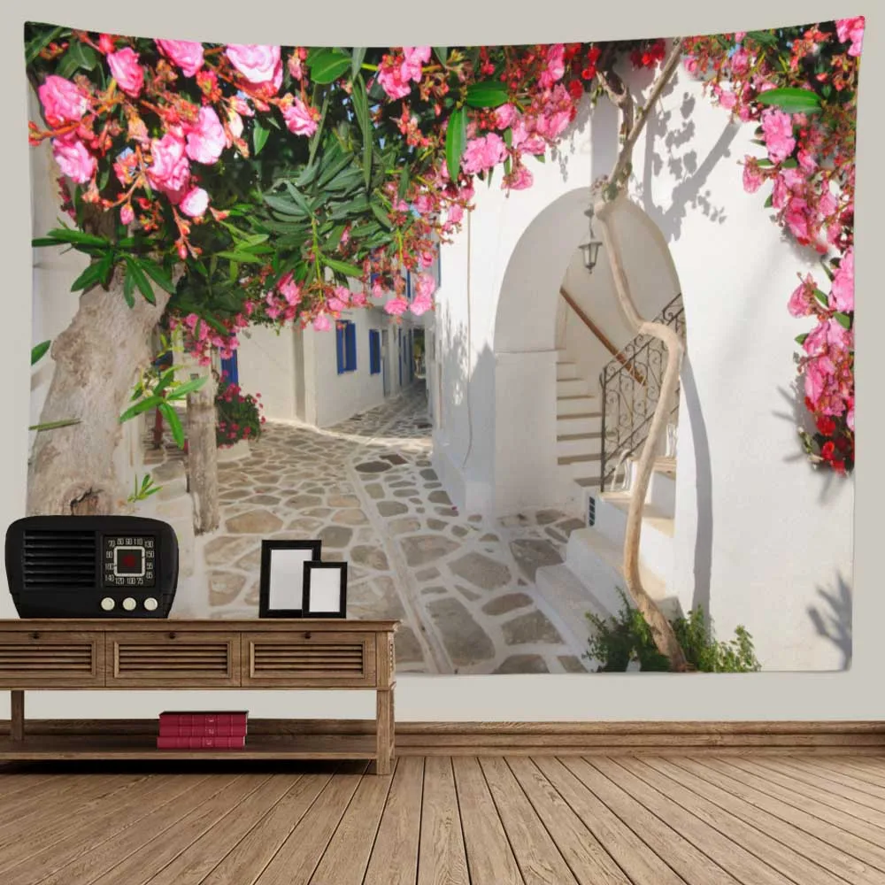 

SepYue Flower Tapestry Hippie Landscape of Cave Path Tapestries Wall Hanging Curtain Background Boho Decor Room Wall Blanket