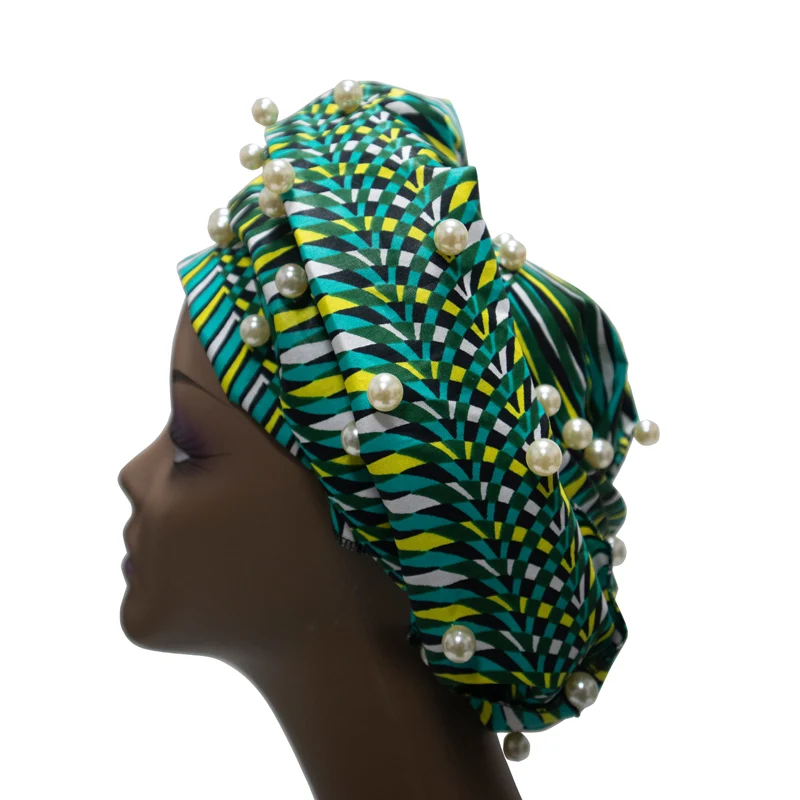 2020 многоцветный с жемчугом красивый африканский головной убор для женщин