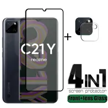 4-in-1 For OPPO Realme C21Y Glass For Realme C21Y Tempered Glass HD Film Full Cover Screen Protector For Realme C21Y Lens Glass