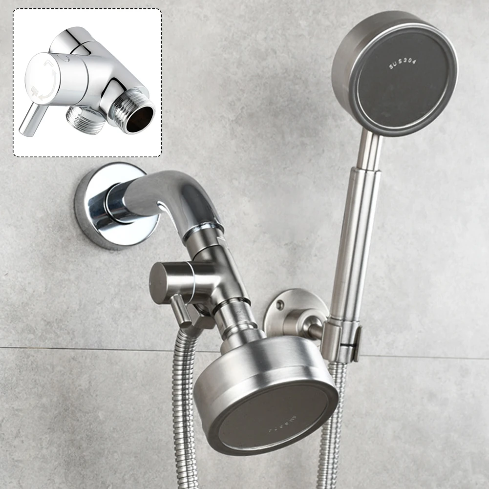 

G 1/2 Fixed Spray Head 3 Way Brass Shower Arm Diverter Valve Durable Adapter Tool Handheld Showerhead Replacement Part Connector