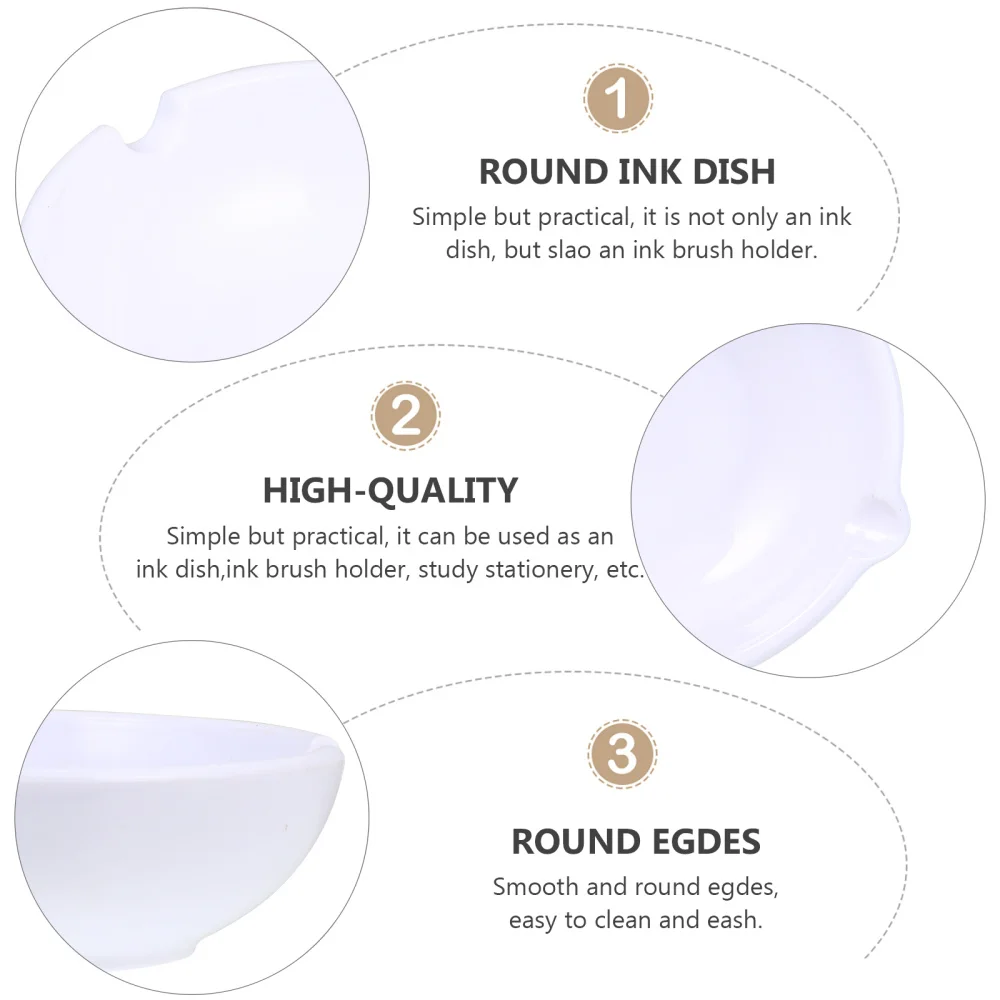 

1Pc Ink Dish Versatile Ink Tray Ink Plate Calligraphy Brush Tray