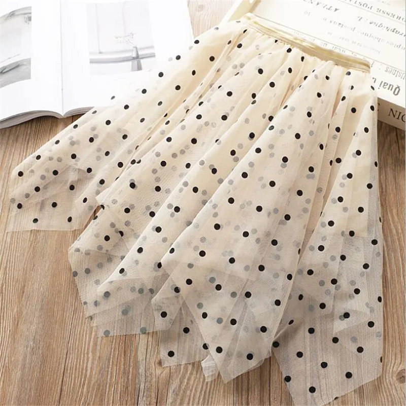 Тюлевая юбка пачка в горошек для маленьких девочек на весну и лето серая розовая