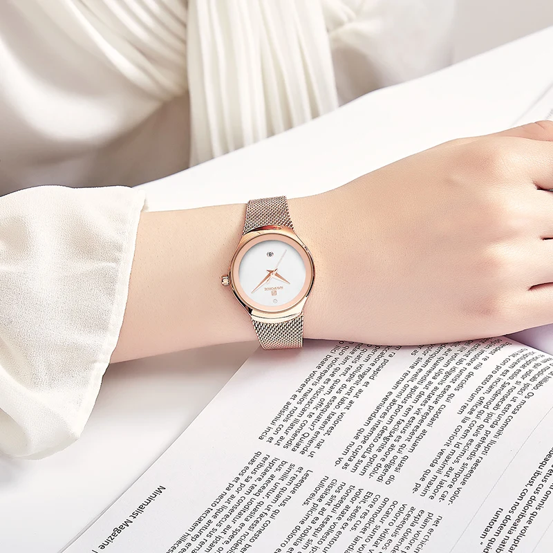 Часы наручные NAVIFORCE женские кварцевые модные простые водонепроницаемые с