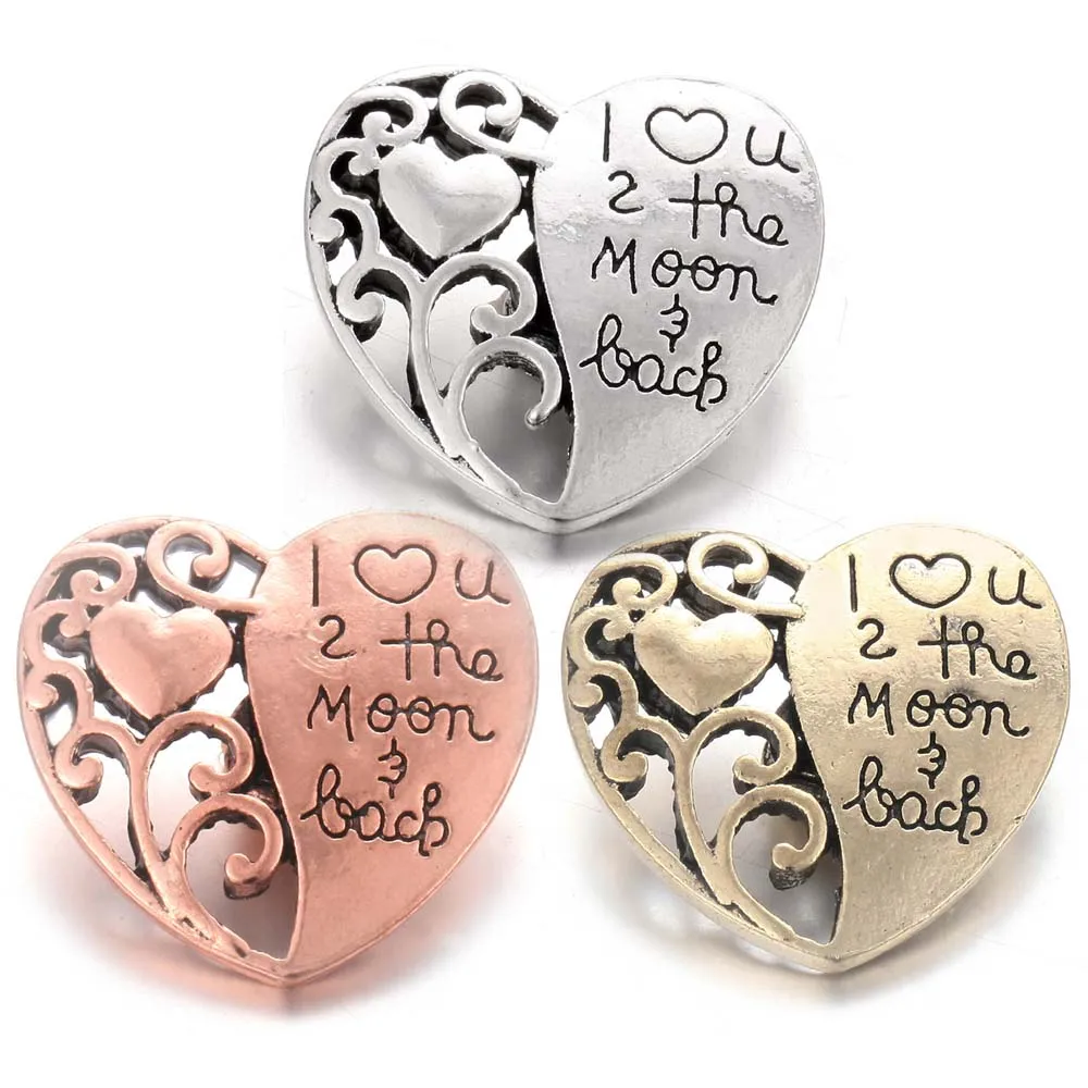 Новые металлические кнопки с крыльями ангела сердечками 18 мм|Браслеты шармами| |